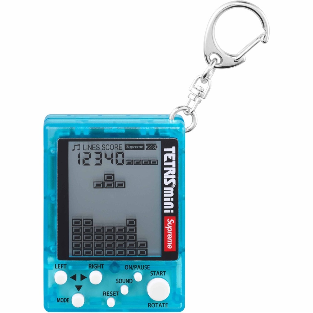 SUPREME/TETRIS MINI Transparent LCD Rechargeable Handheld Game Device & Keychain